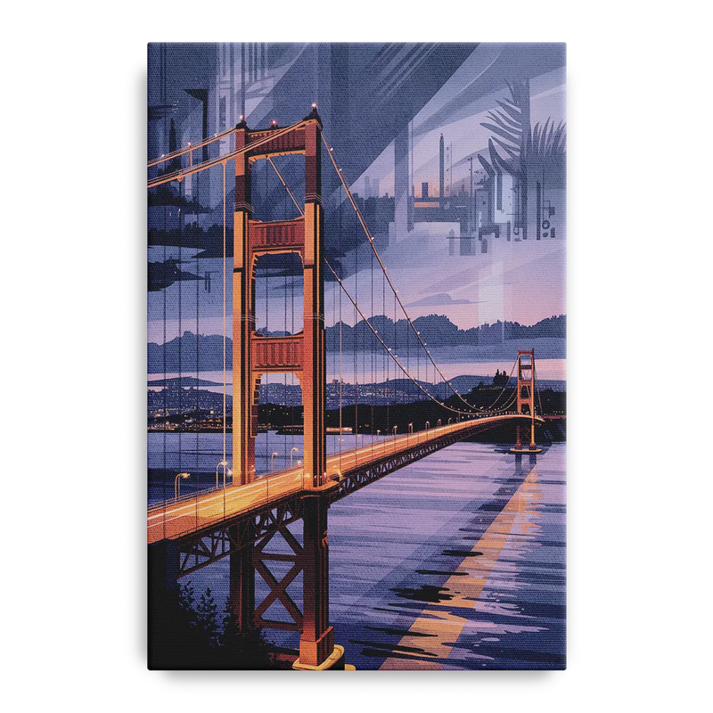 Lions Gate Bridge Twilight Front - Canvas Wall Art