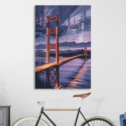 Lions Gate Bridge Twilight Living Room - Canvas Wall Art