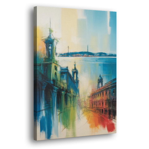 Lisbon Skyline - Canvas Wall Art - Side