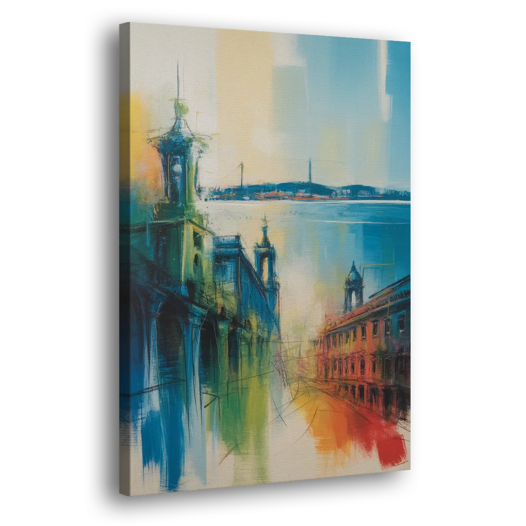 Lisbon Skyline Side - Canvas Wall Art