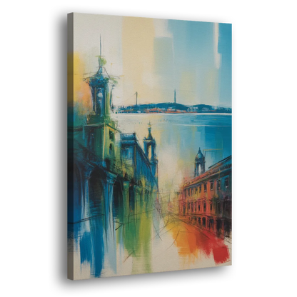 Lisbon Skyline Side - Canvas Wall Art