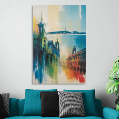 Lisbon Skyline Sitting Room - Canvas Wall Art