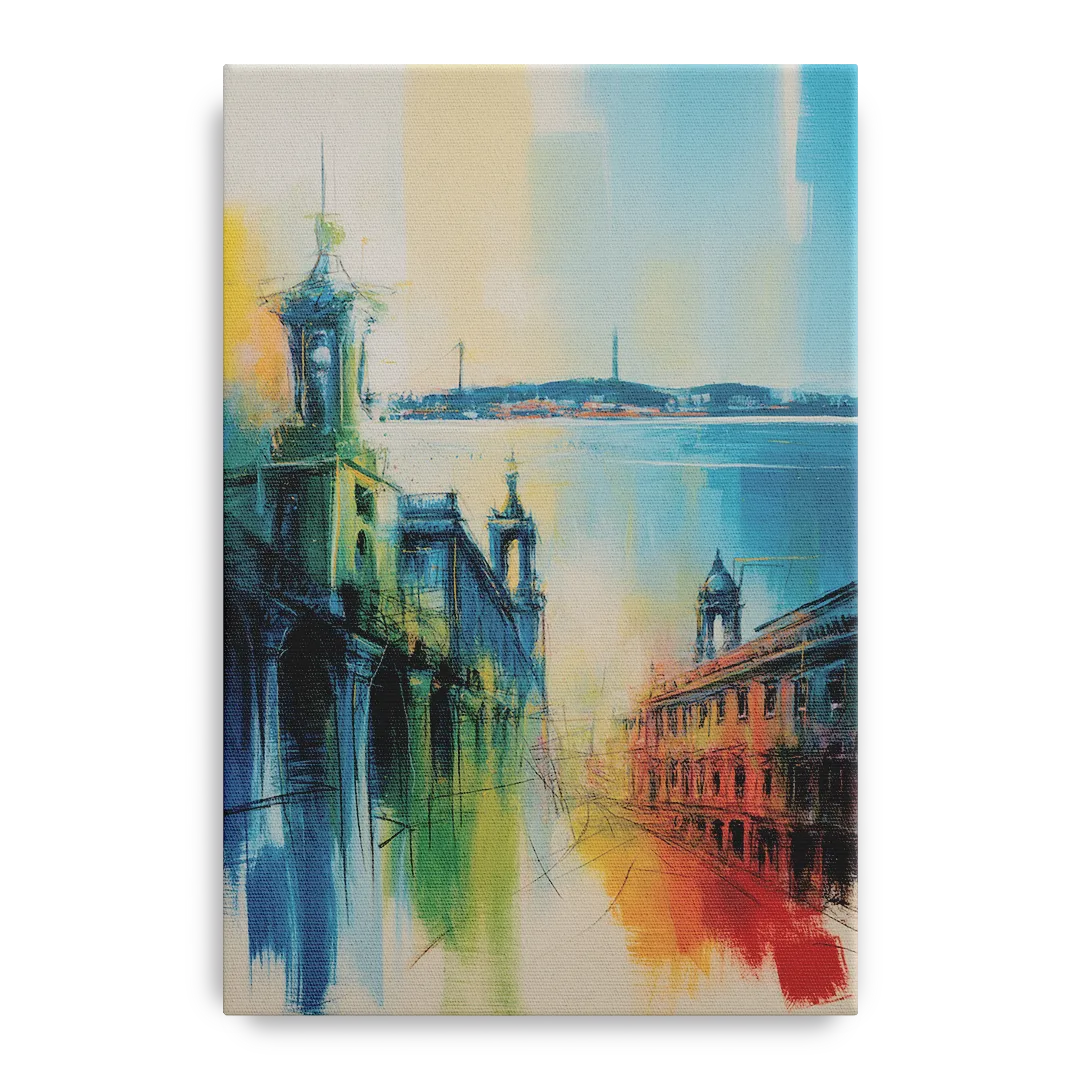 Lisbon Skyline Front - Canvas Wall Art