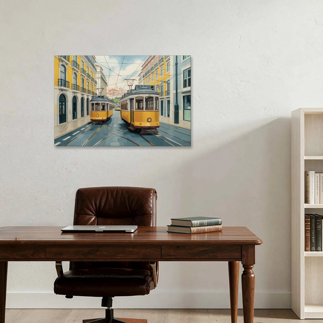 Lisbon Tiles - Canvas Wall Art - Office - 36x24