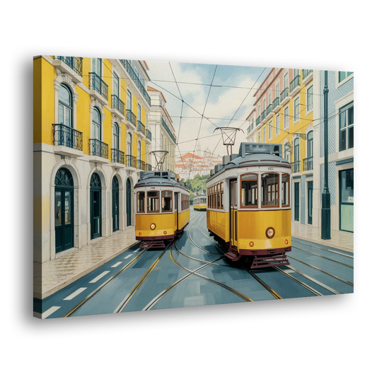 Lisbon Tiles Side - Canvas Wall Art