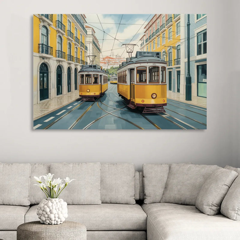 Lisbon Tiles Sitting Room - Canvas Wall Art