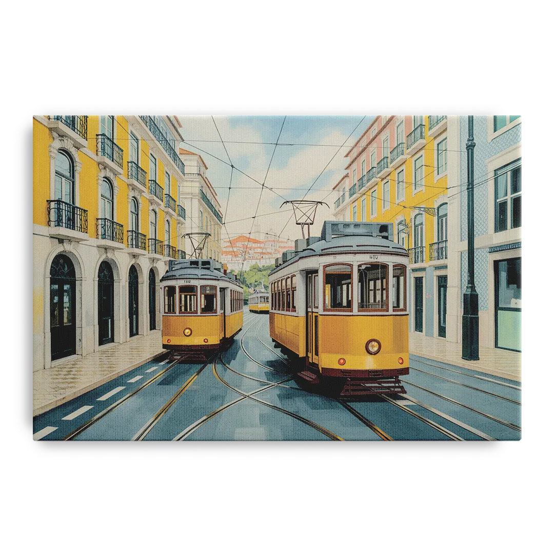 Lisbon Tiles Front - Canvas Wall Art
