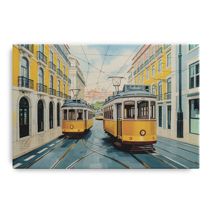 Lisbon Tiles Front - Canvas Wall Art