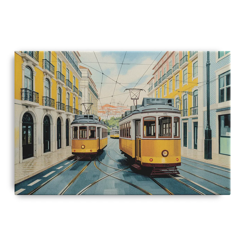 Lisbon Tiles Front - Canvas Wall Art
