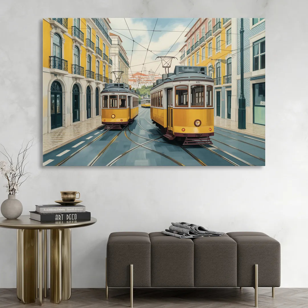 Lisbon Tiles Living Room - Canvas Wall Art