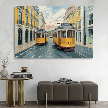 Lisbon Tiles Living Room - Canvas Wall Art