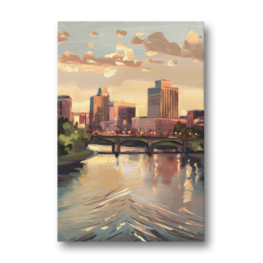 Little Rock Downtown Panorama - Canvas Wall Art - Front