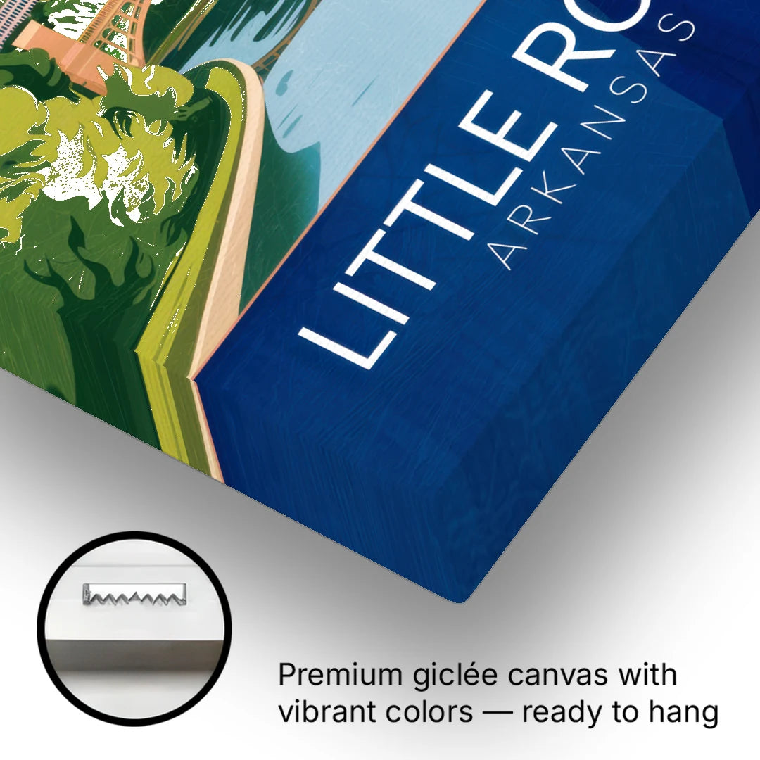 Little Rock Historic Landmarks - Canvas Wall Art - Gallery Wrap Corner