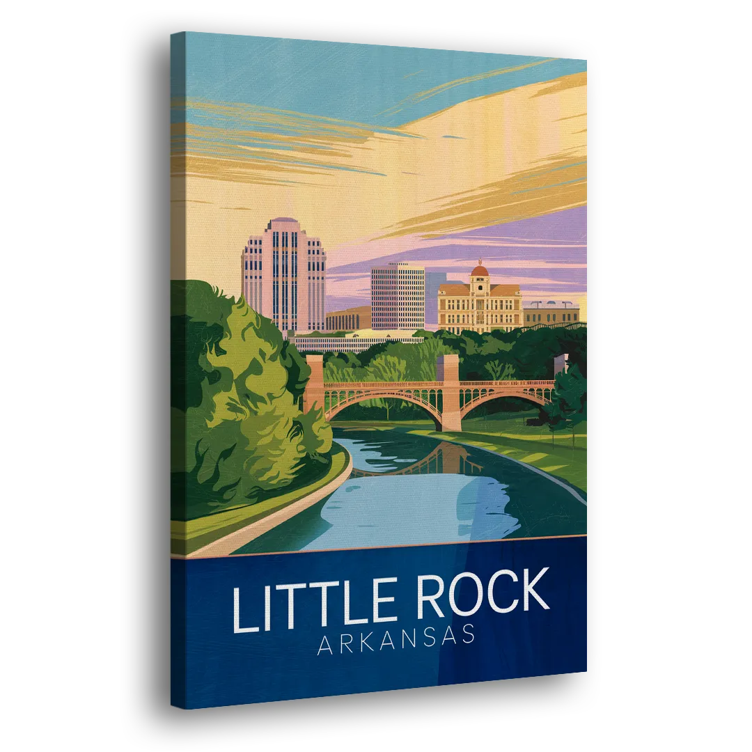 Little Rock Historic Landmarks Side - Canvas Wall Art