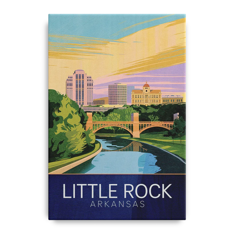 Little Rock Historic Landmarks Front - Canvas Wall Art