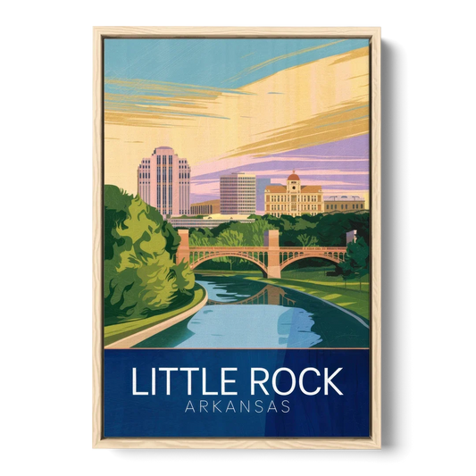 Little Rock Historic Landmarks - Oak Framed Canvas Wall Art - Front