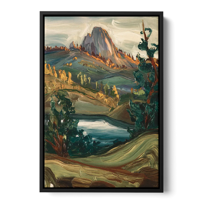 Little Rock Pinnacle Mountain Front - Black Canvas Wall Art