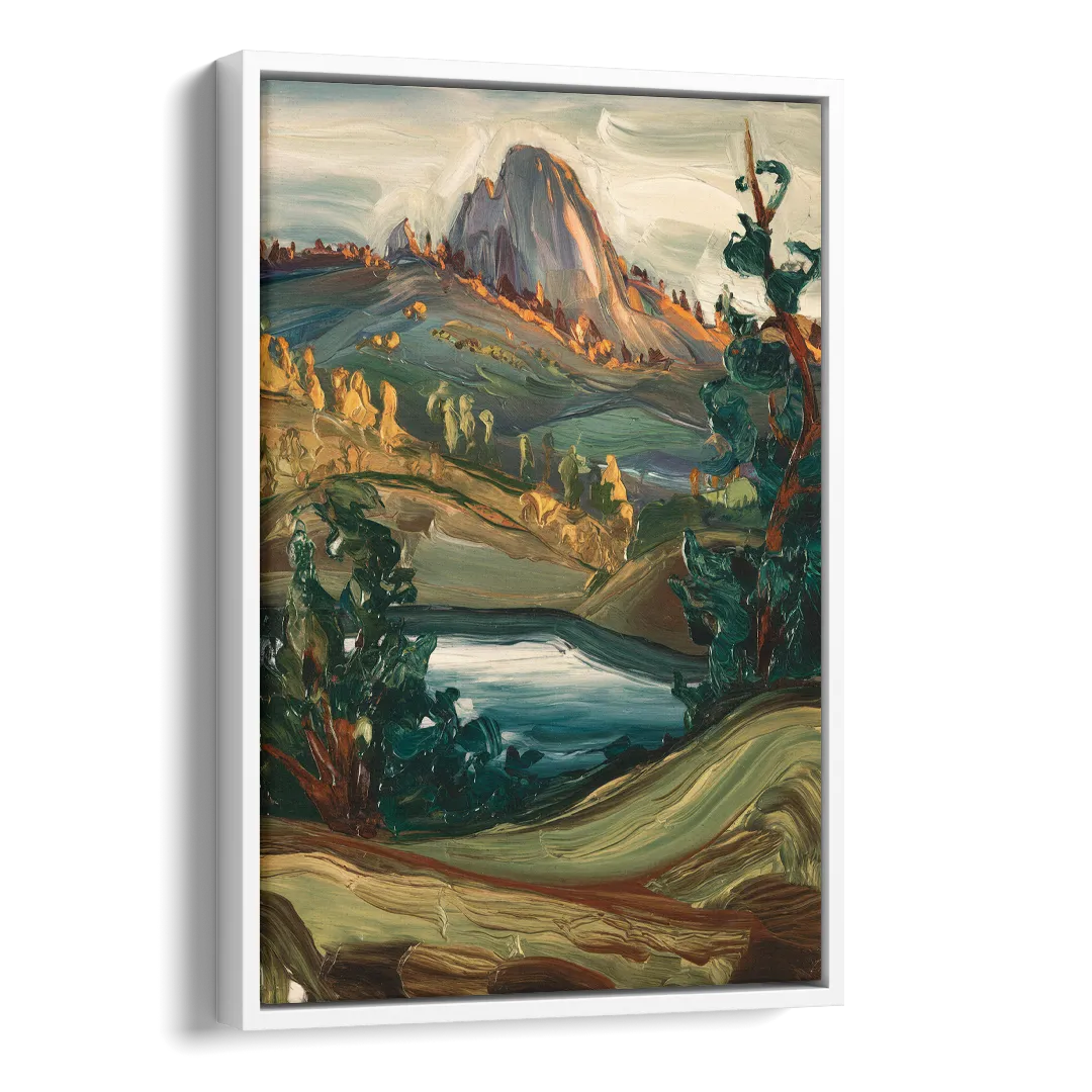 Little Rock Pinnacle Mountain Side - White Canvas Wall Art