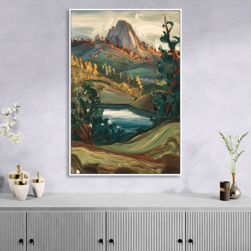 Little Rock Pinnacle Mountain Sitting Room - White Canvas Wall Art
