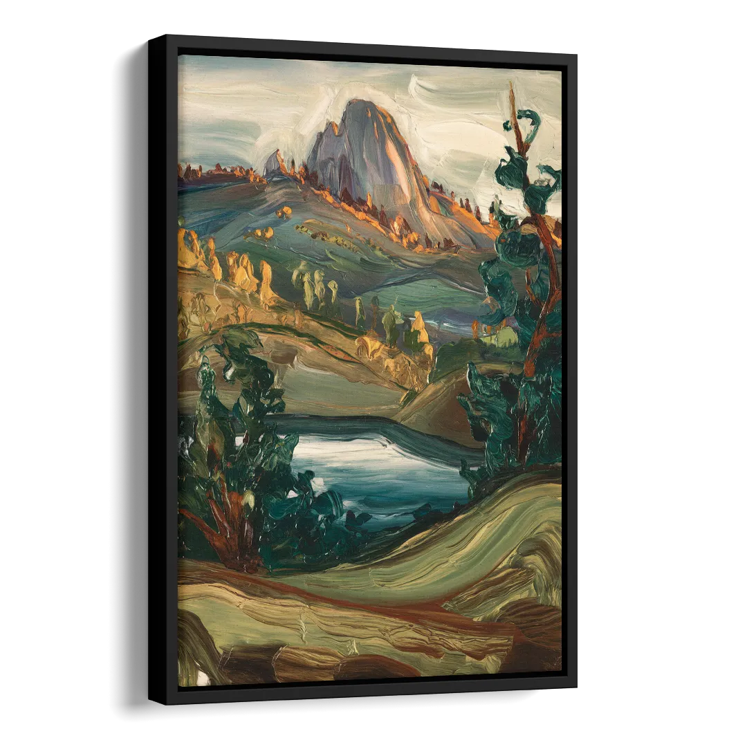 Little Rock Pinnacle Mountain Side - Black Canvas Wall Art