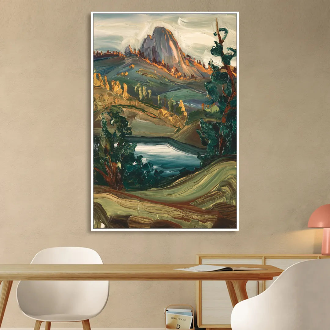 Little Rock Pinnacle Mountain Living Room - White Canvas Wall Art
