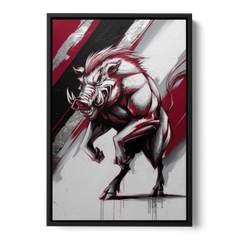 Little Rock Razorbacks Tribute - Black Framed Canvas Wall Art - Front