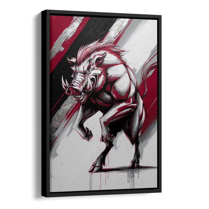 Little Rock Razorbacks Tribute Side - Black Canvas Wall Art
