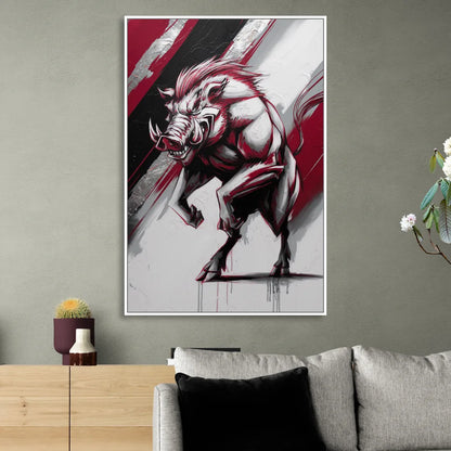 Little Rock Razorbacks Tribute Sitting Room - White Canvas Wall Art
