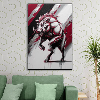 Little Rock Razorbacks Tribute Sitting Room - Black Canvas Wall Art