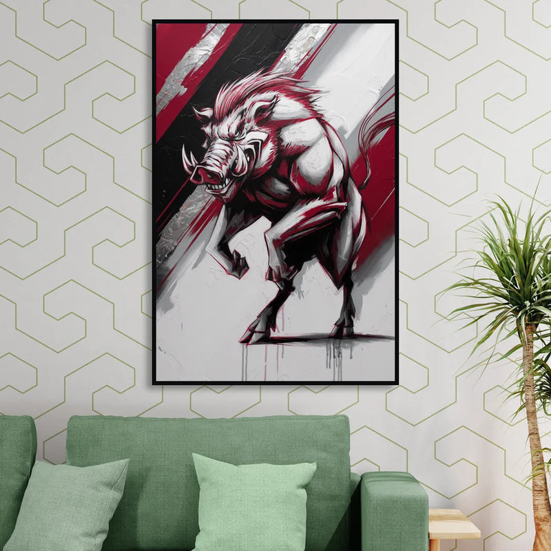 Little Rock Razorbacks Tribute Sitting Room - Black Canvas Wall Art