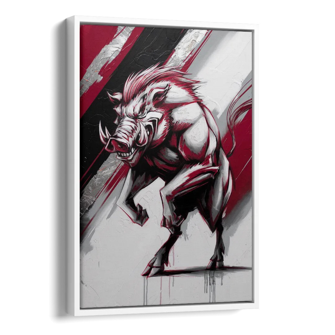 Little Rock Razorbacks Tribute Side - White Canvas Wall Art