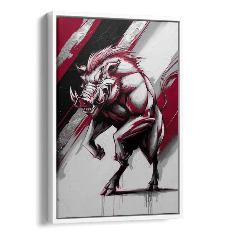 Little Rock Razorbacks Tribute Side - White Canvas Wall Art