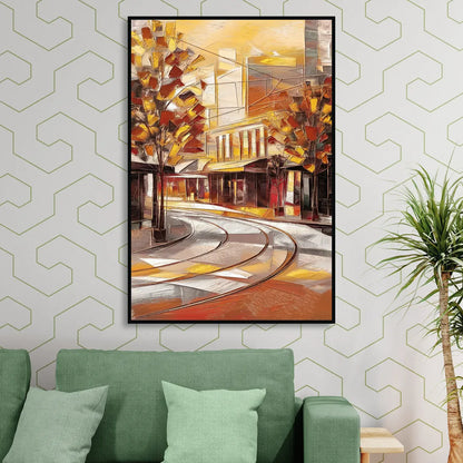 Little Rock River Market View Living Room - Black Canvas Wall Art