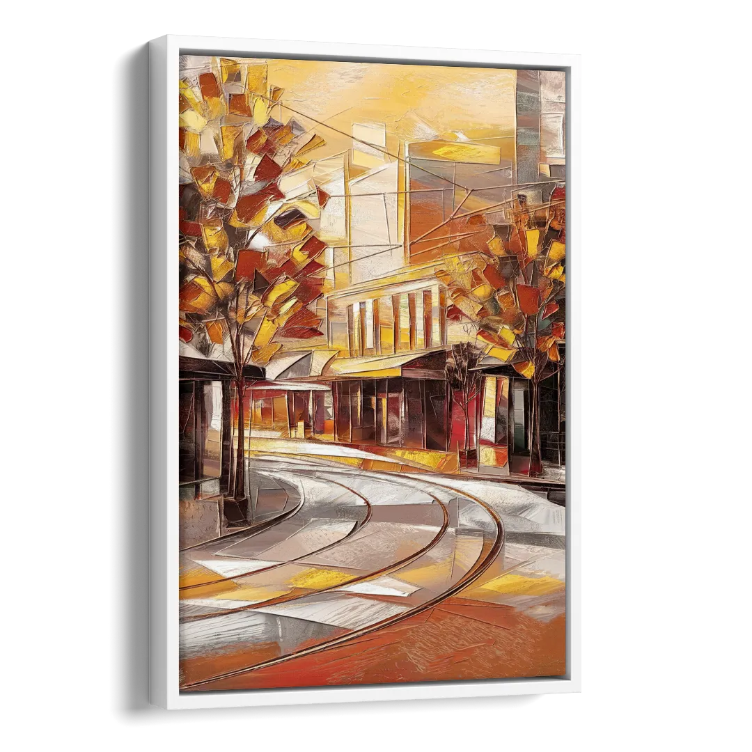 Little Rock River Market View Side - White Canvas Wall Art