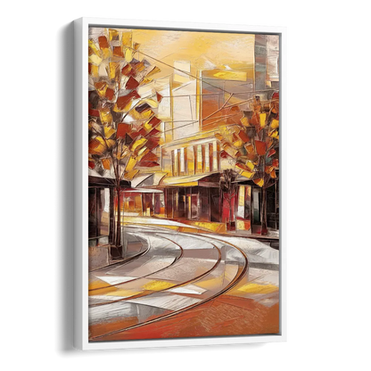 Little Rock River Market View Side - White Canvas Wall Art