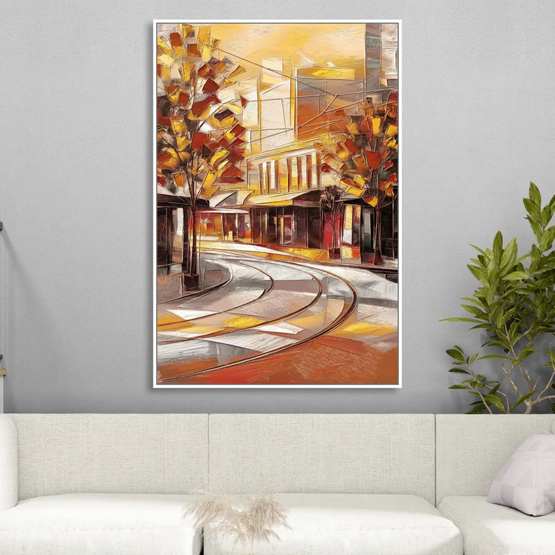 Little Rock River Market View Sitting Room - White Canvas Wall Art
