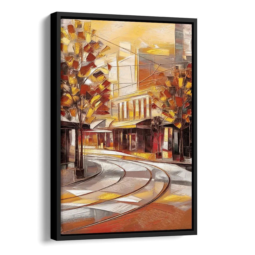Little Rock River Market View Side - Black Canvas Wall Art