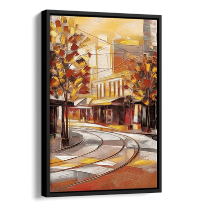Little Rock River Market View Side - Black Canvas Wall Art