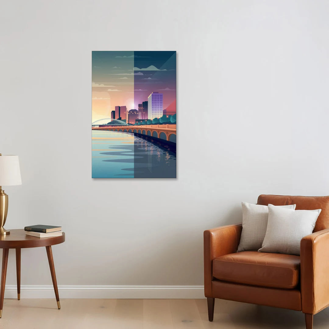 Little Rock Scenic Riverfront - Canvas Wall Art - Sofa - 24x36