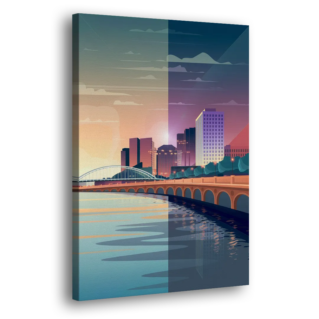 Little Rock Scenic Riverfront Side - Canvas Wall Art