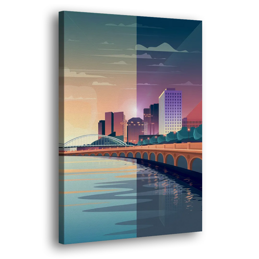 Little Rock Scenic Riverfront Side - Canvas Wall Art