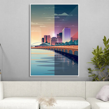 Little Rock Scenic Riverfront Living Room - White Canvas Wall Art