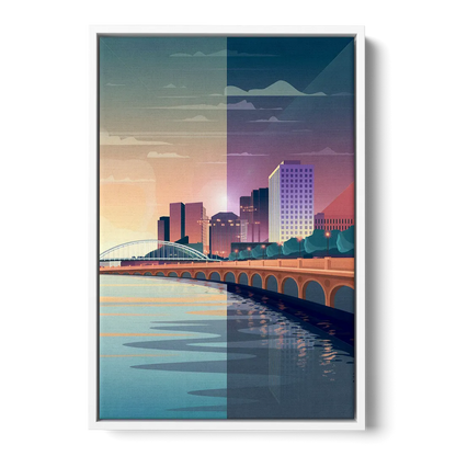 Little Rock Scenic Riverfront Front - White Canvas Wall Art