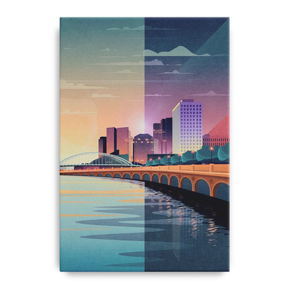 Little Rock Scenic Riverfront Front - Canvas Wall Art