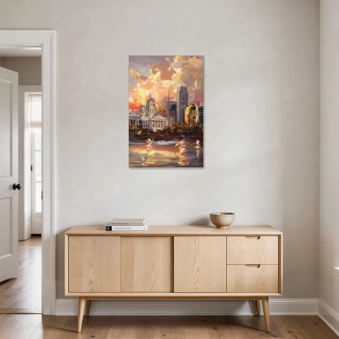 Little Rock Skyline at Sunset - Canvas Wall Art - Coffee Table - 24x36