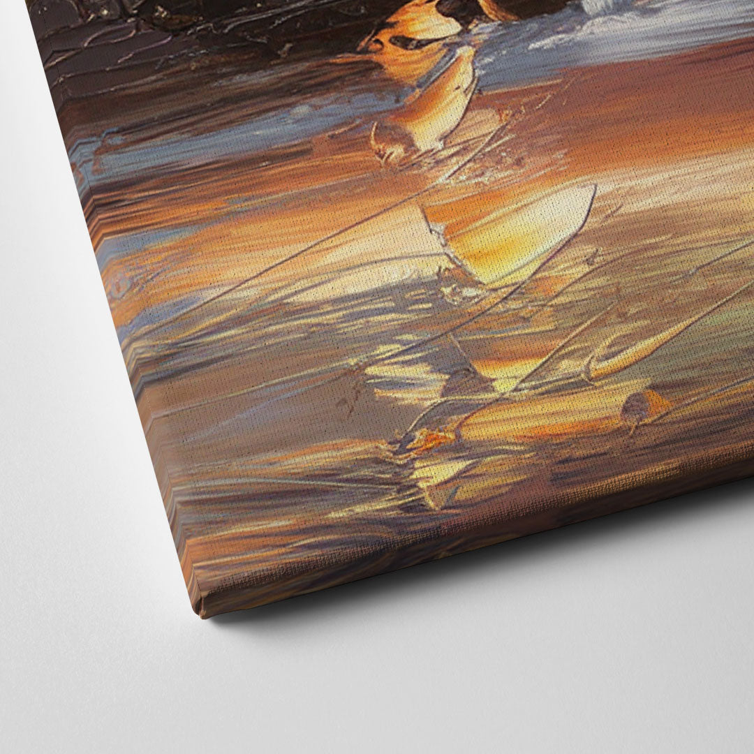 Little Rock Skyline at Sunset Canvas Close Up