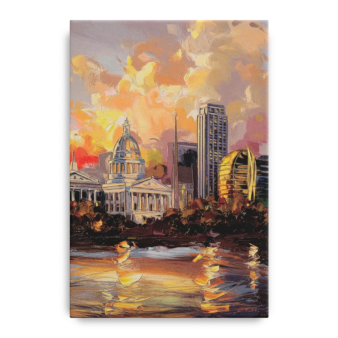 Little Rock Skyline at Sunset Front - Canvas Wall Art