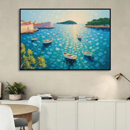 Lokrum Island Escape Sitting Room - Black Canvas Wall Art