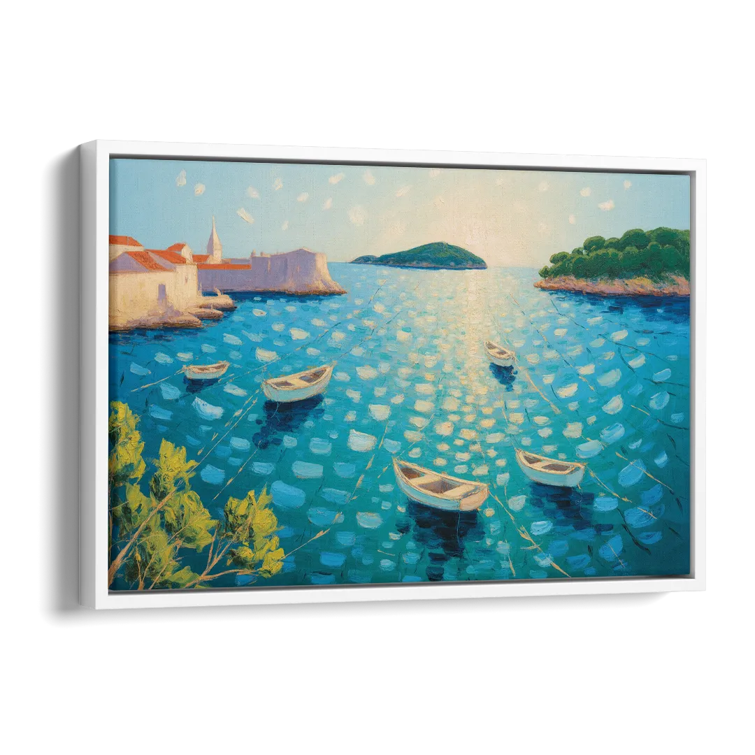 Lokrum Island Escape Side - White Canvas Wall Art