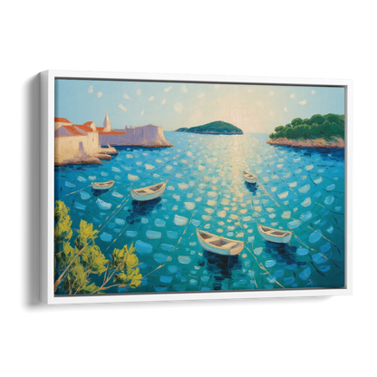 Lokrum Island Escape Side - White Canvas Wall Art